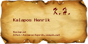Kalapos Henrik névjegykártya